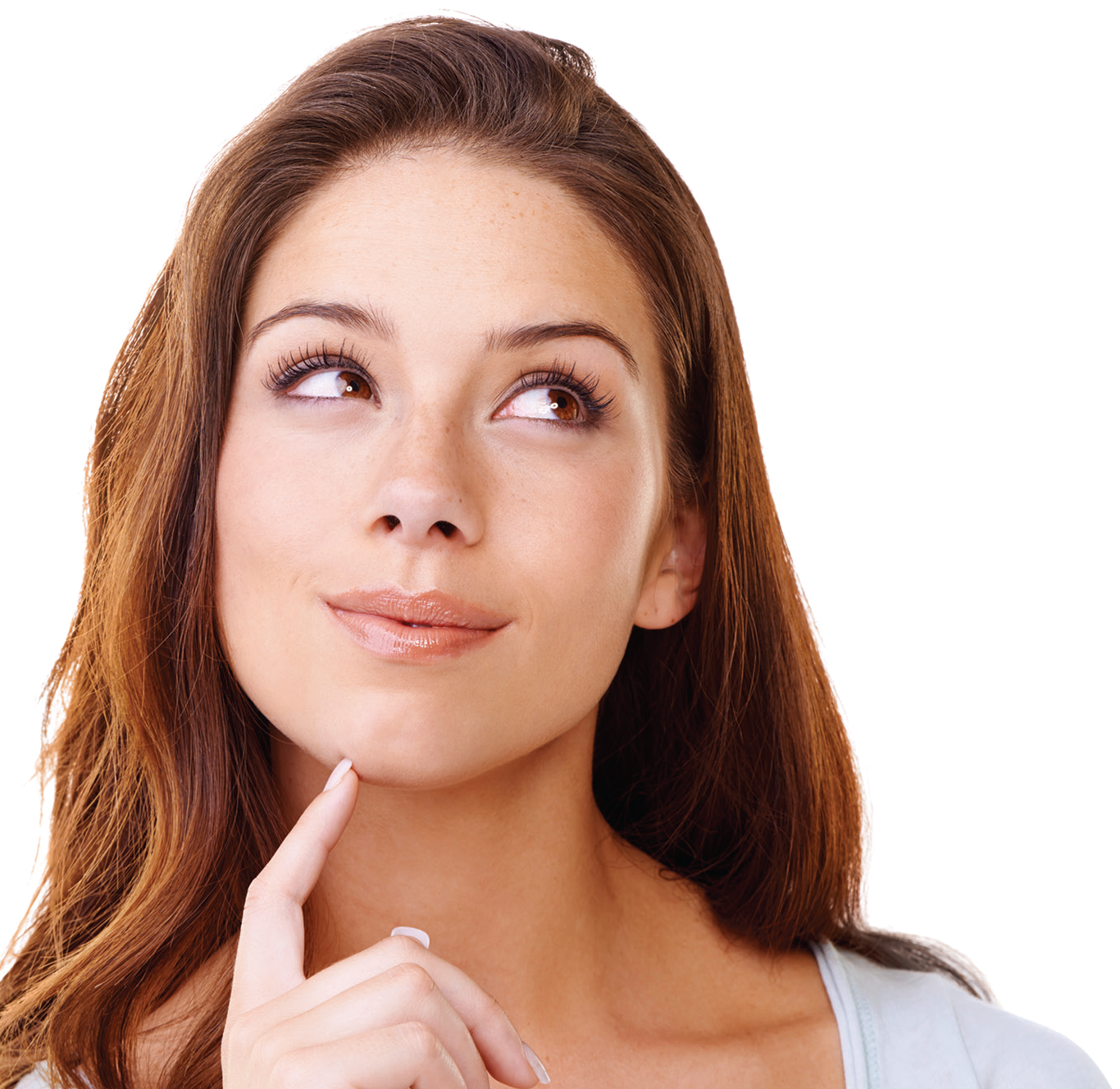 Girl in Irvine thinking about relaxing in Golden Cloud with Twilight Lift Chair Recliner