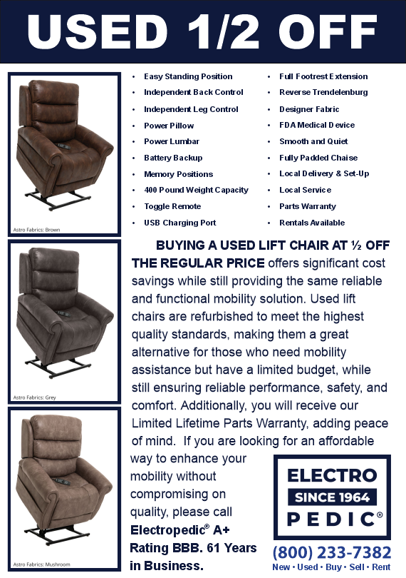 Irvine Electropedic Used electric seat reclining lift chairs are zero gravity