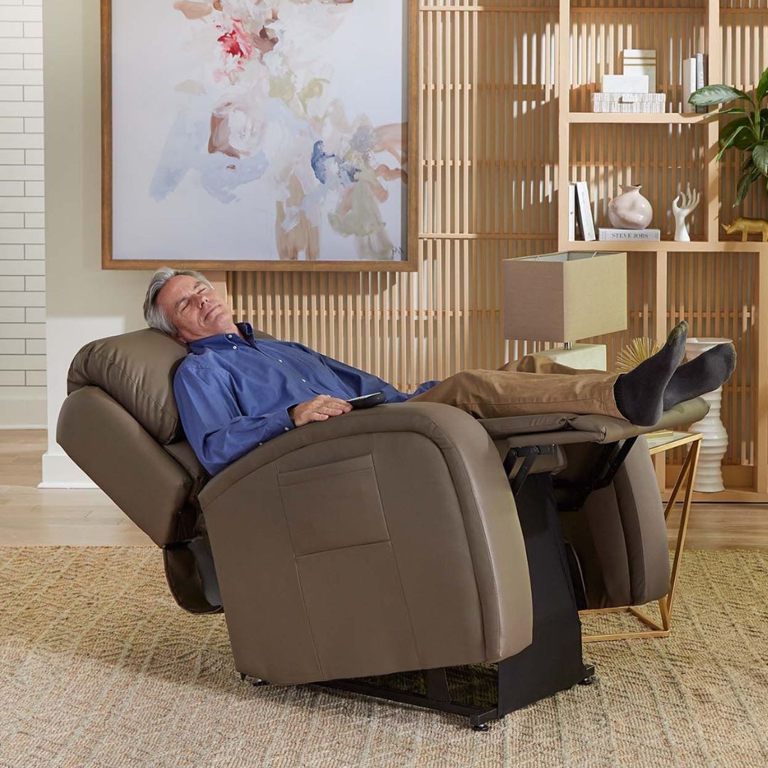 >Irvine Electropedic golden tech twilight lift chair leather recliner