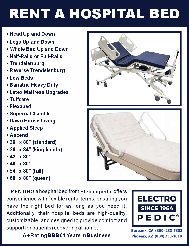 Irvine Electropedic rent a hospital bed